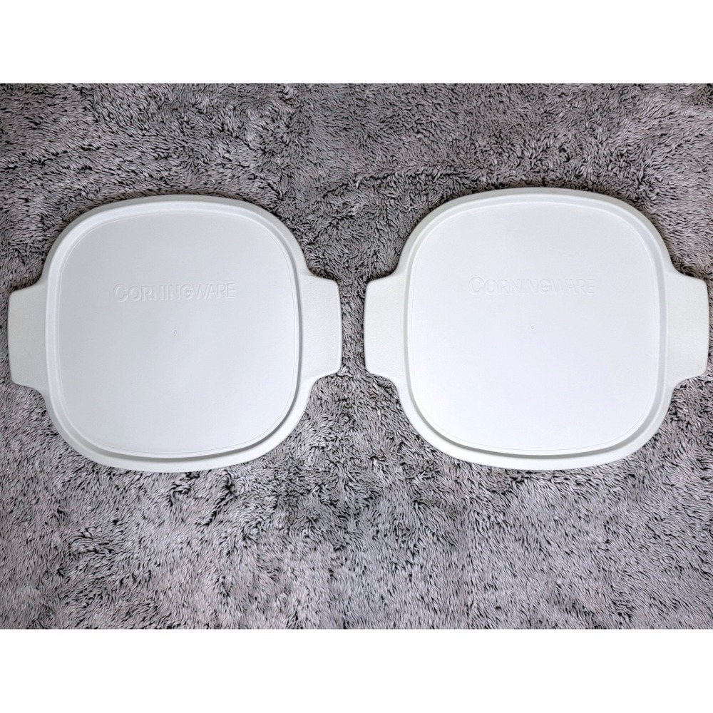 Genuine‎ Corning Ware A-2-PC White Plastic Replacement Storage Lids Set USA Made